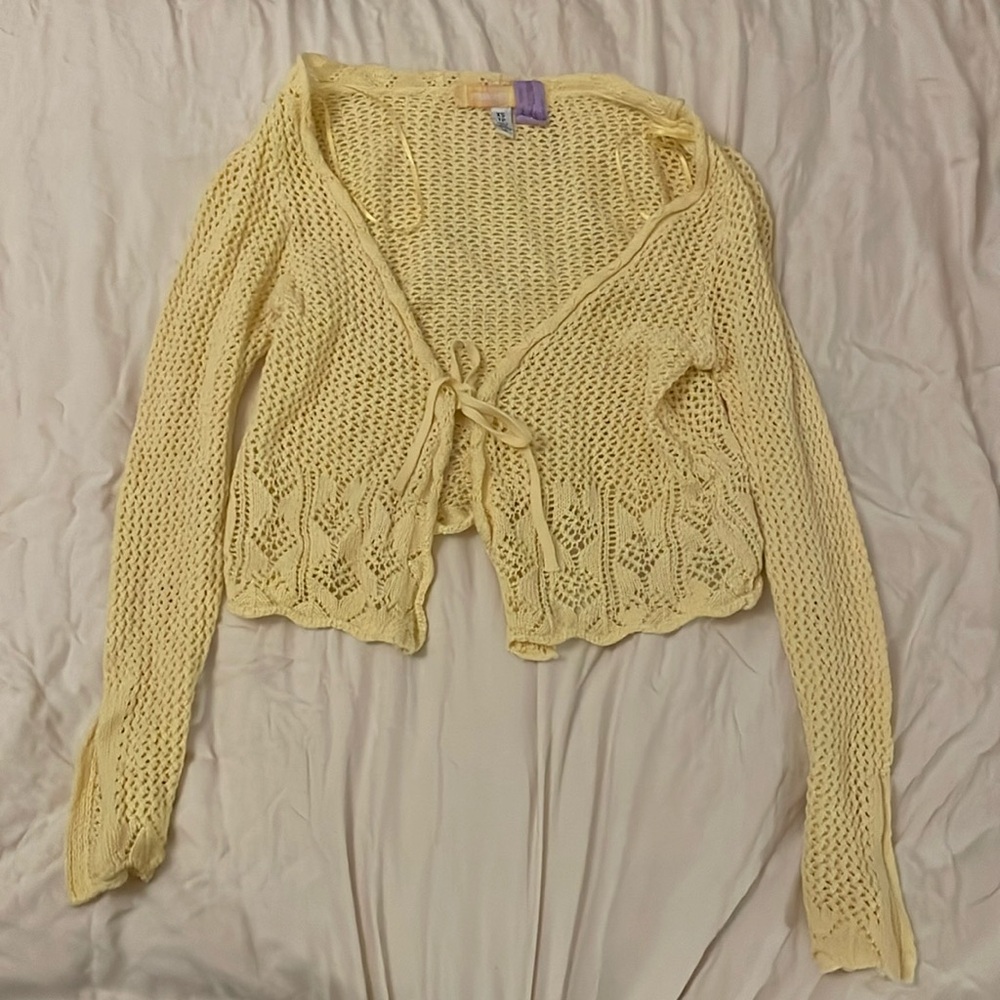 Yellow knit blouse